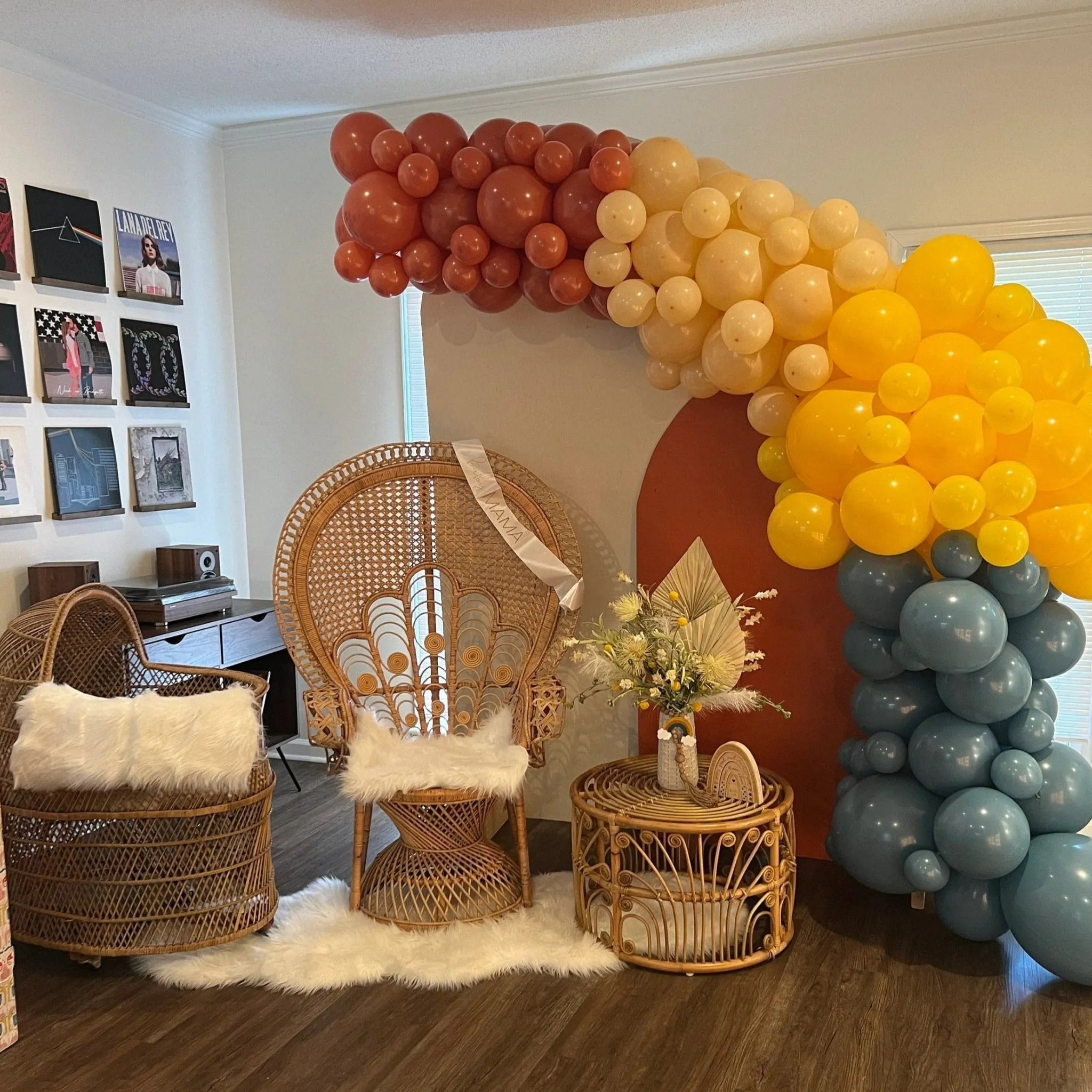 Boho Rainbow Balloon Arch Kit - Blue & Orange Balloon Garland Kit