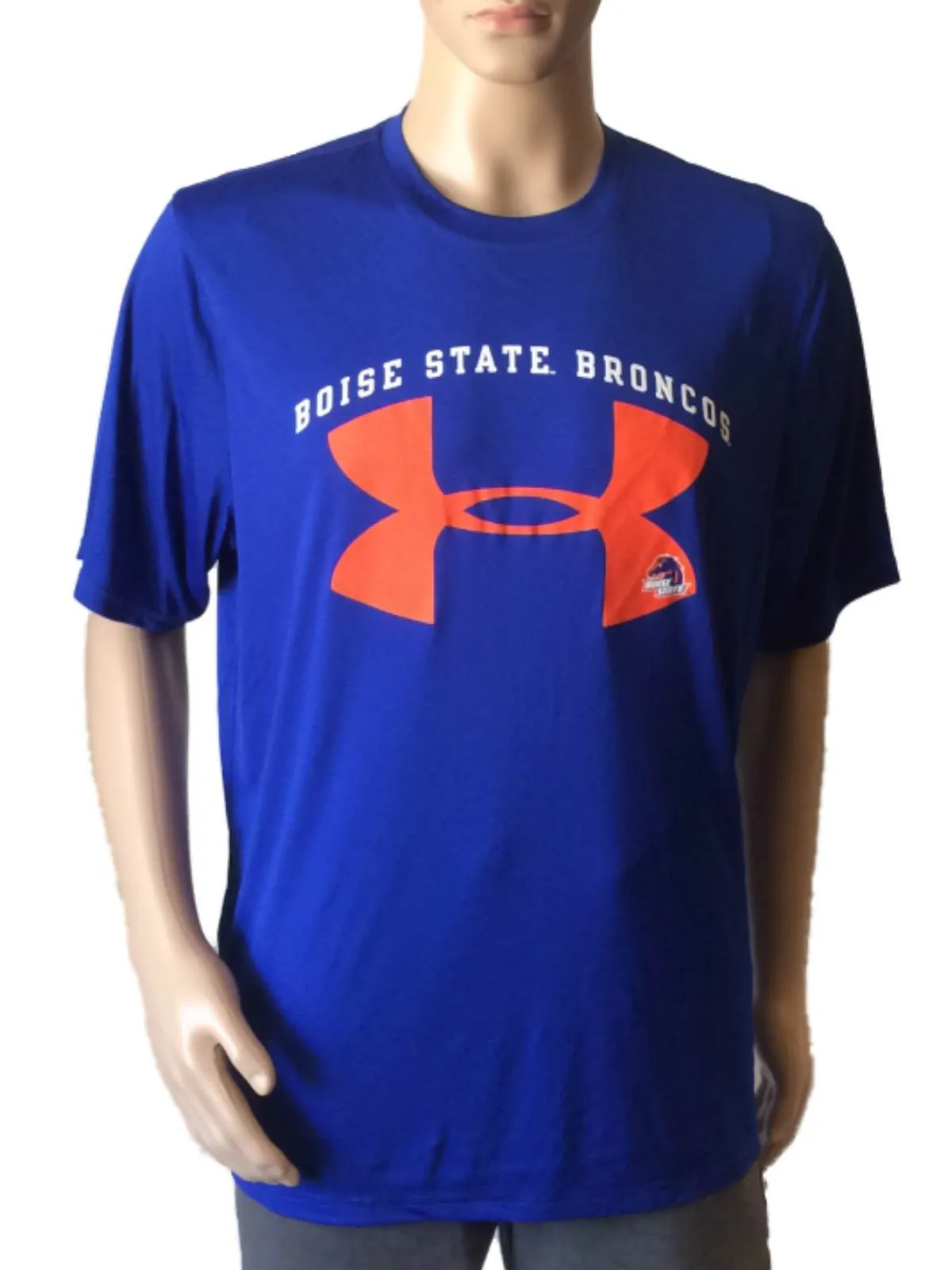 Boise State Broncos Under Armour Loose Heatgear Blue SS Crew Neck T-Shirt (L)