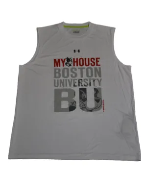 Boston Terriers Under Armour White Loose HeatGear Performance Tank Top (L)