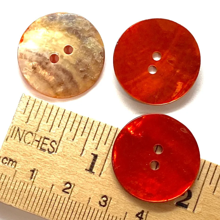 Bright Orange Pearl Shell 2-Hole 7/8" Button #360391D