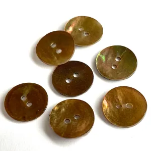 Bronze Iridescent Brown 11/16" Pearl Shell 2-hole Button, Pack of 4   #960-D