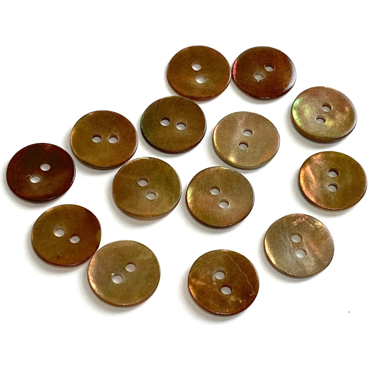 Bronze Iridescent Brown 7/8" Pearl Shell 2-hole Button #475-D