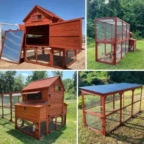 BUNDLE: Rhode Island XL Chicken Coop   Run Extension   Run Roof