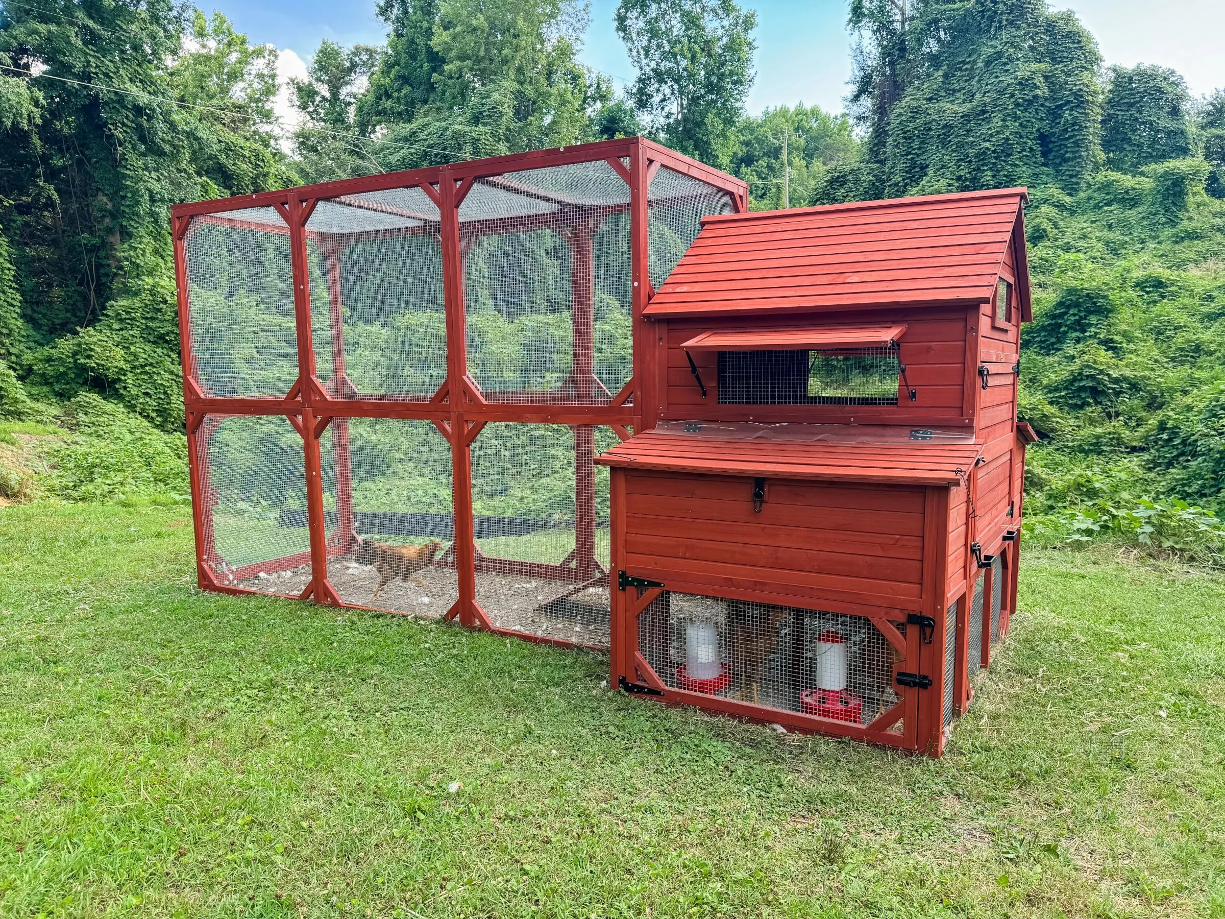 BUNDLE: Rhode Island XL Chicken Coop   Run Extension   Run Roof