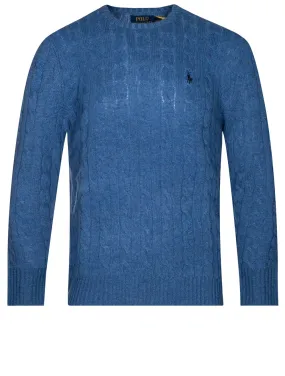 Cable-Knit Wool Cashmere Jumper Blue