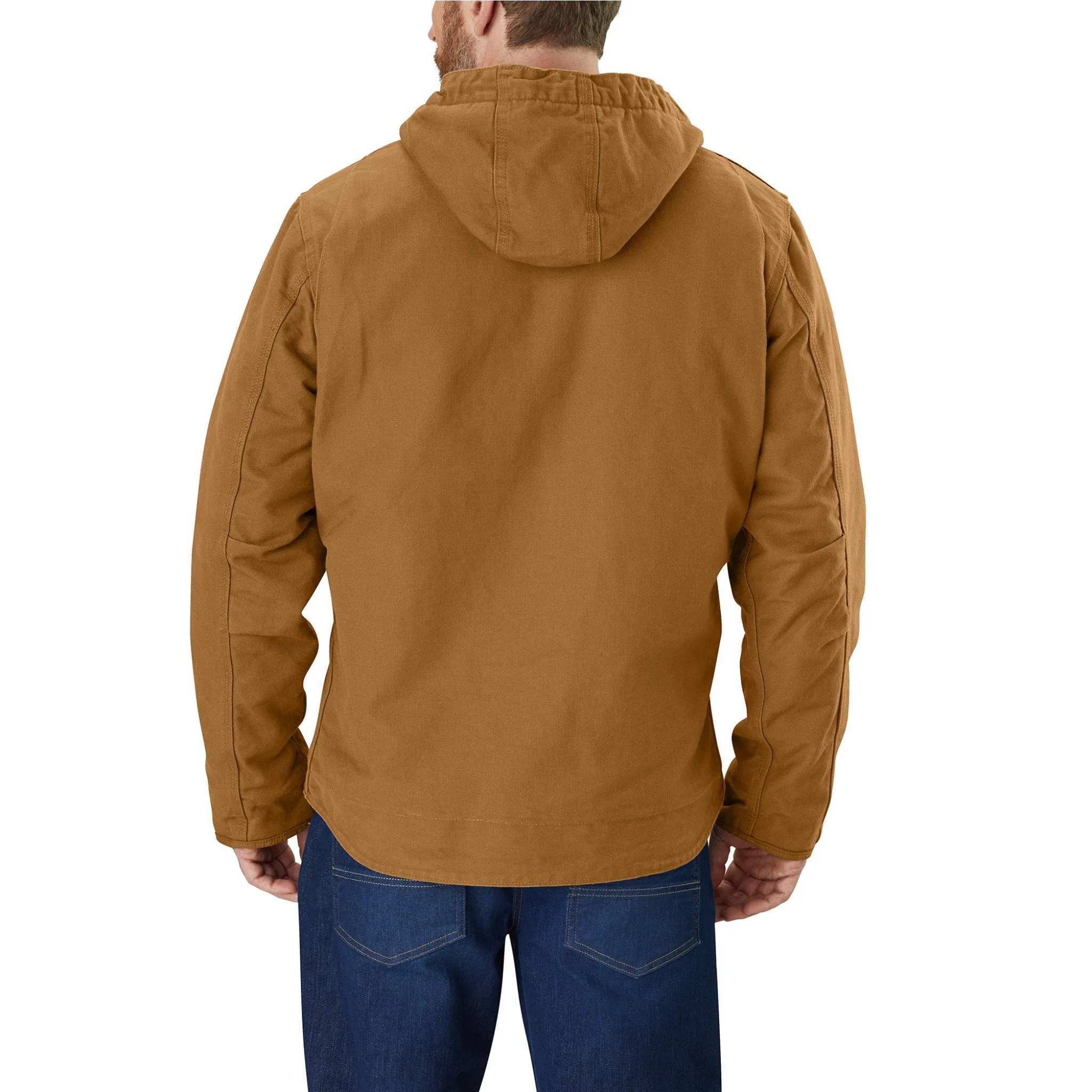 Carhartt Men's Relaxed Fit Washed Duck Sherpa Lined Jacket - Brown