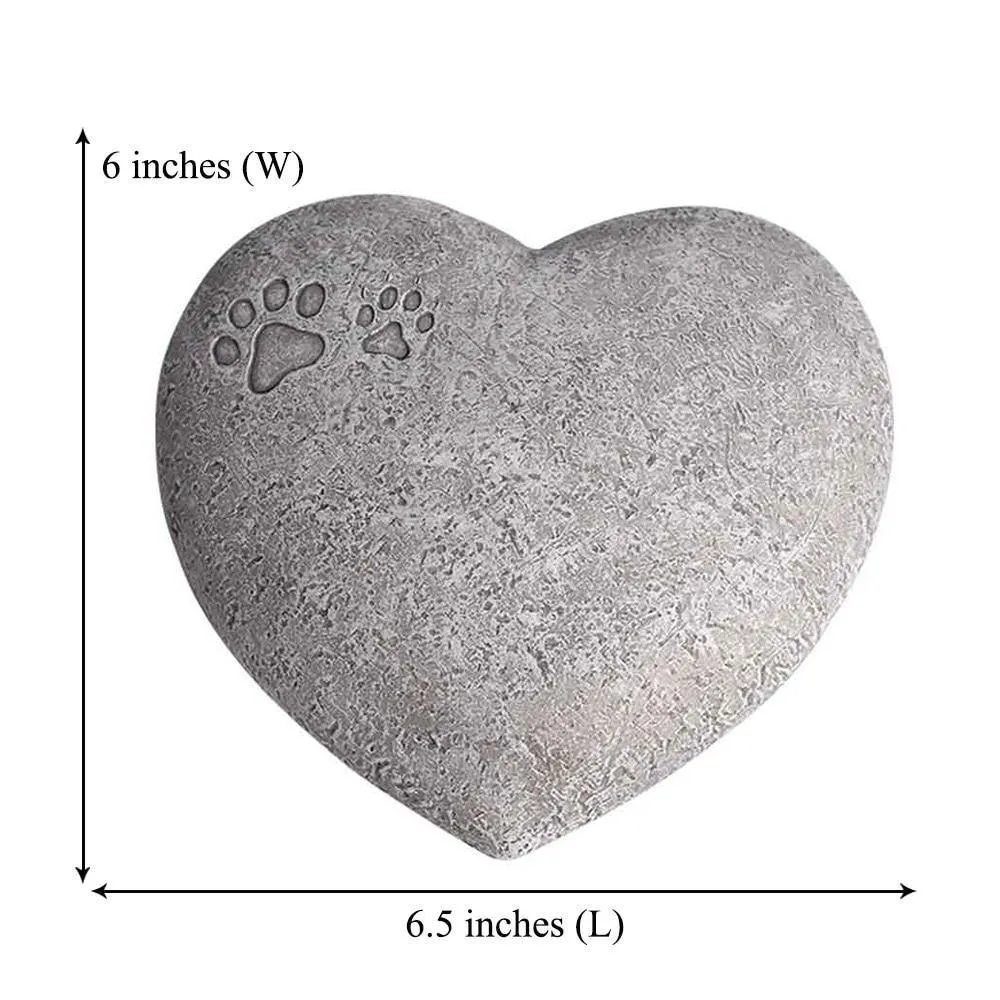 Cat Dog Remembrance Hand-print Heart Shaped Memorials Stone Grave Marker Gift