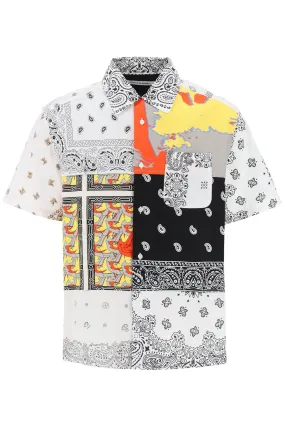 Children of the discordance short-sleeved patchwork shirt