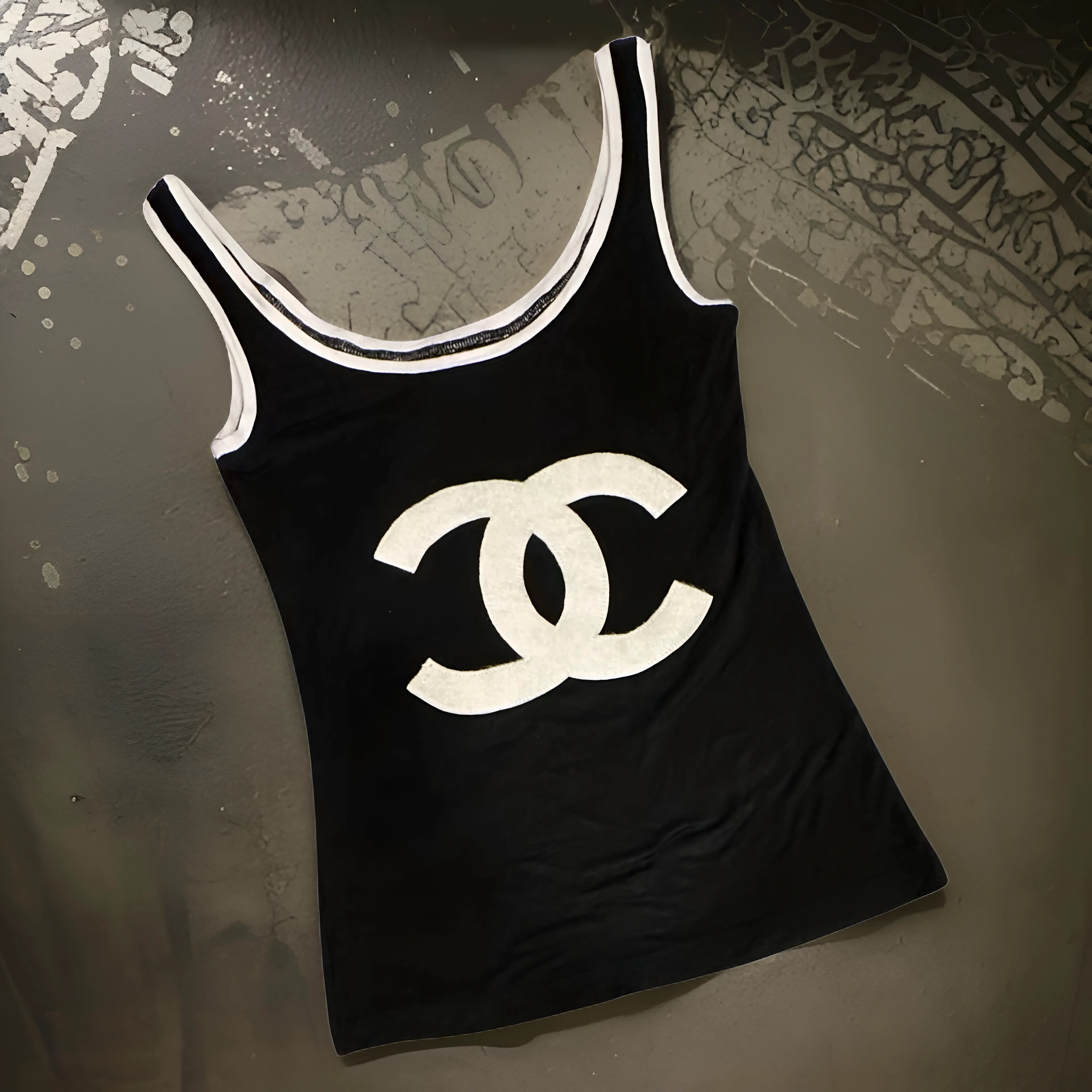 *CH@N3L* TANK TOP (PATCH LOGO)