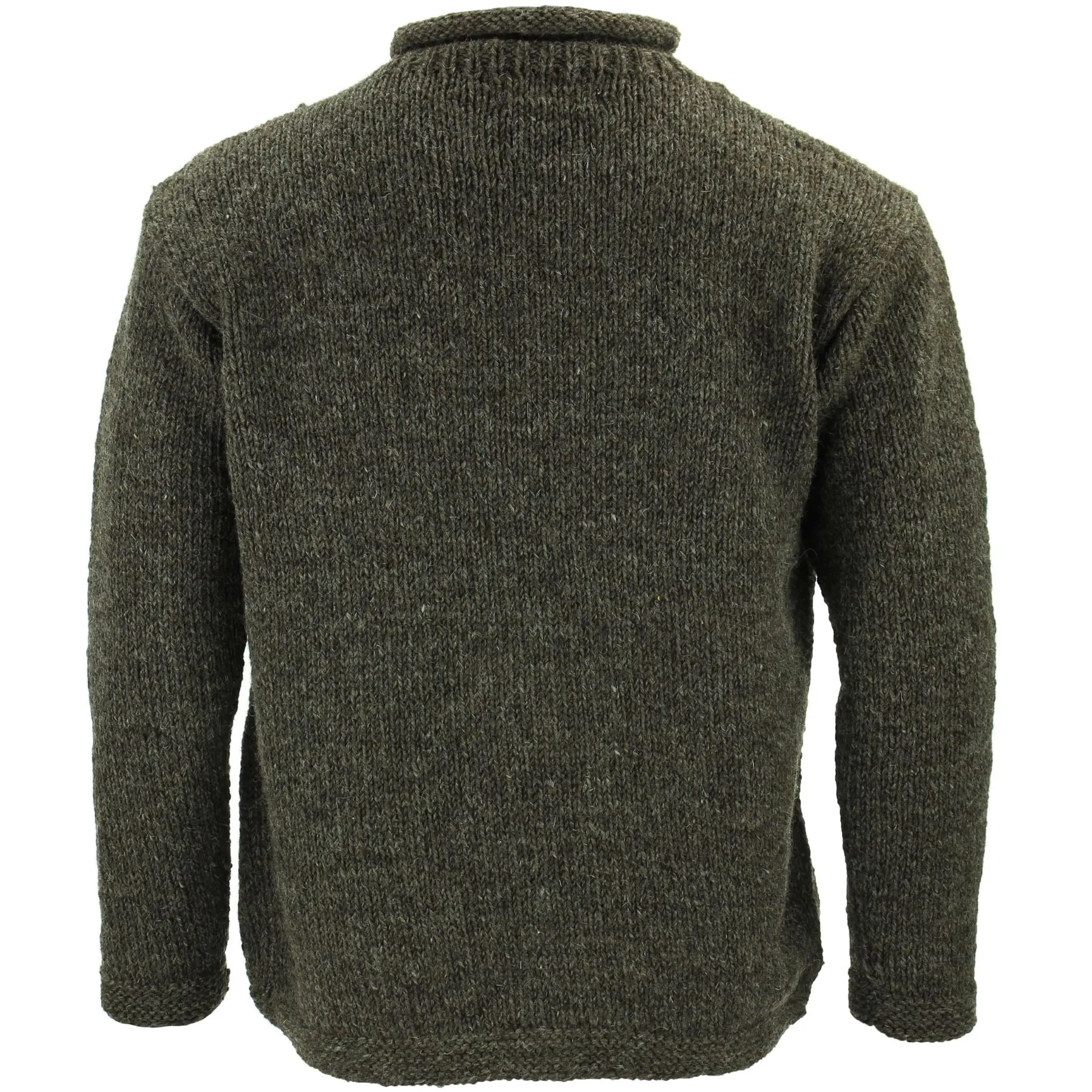 Chunky Wool Knit Star Jumper - Brown & Cream