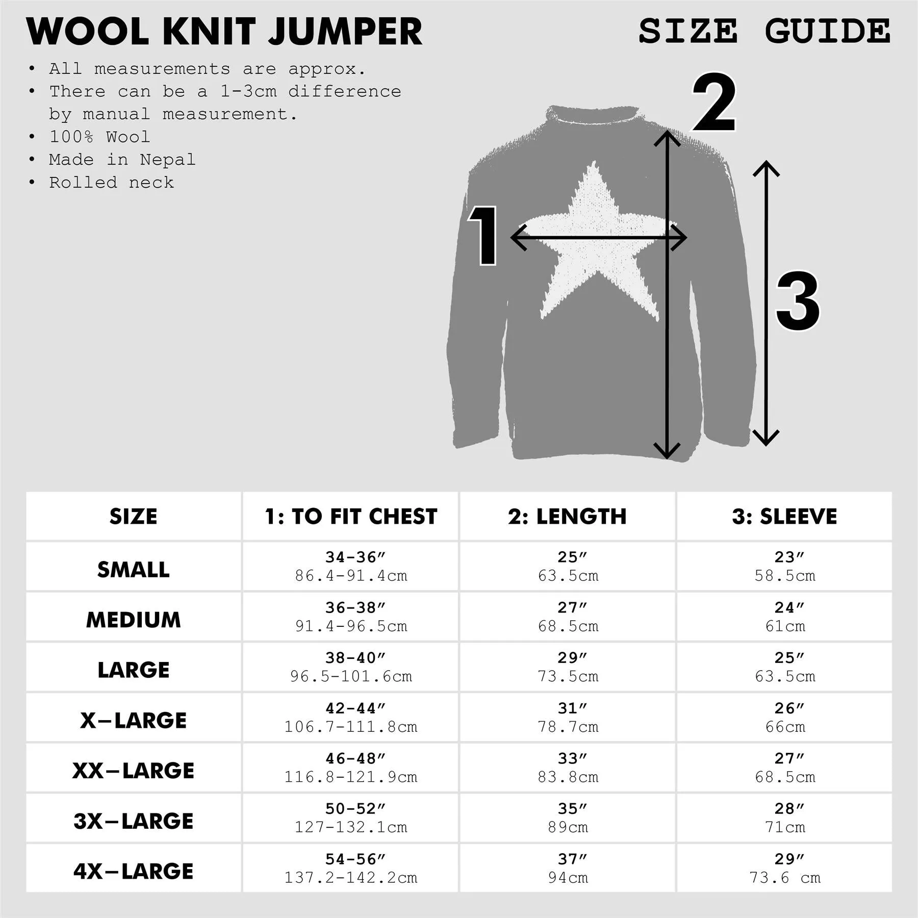 Chunky Wool Knit Star Jumper - Brown & Cream