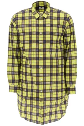 Comme des garcons homme plus check cotton shirt with rigid insert