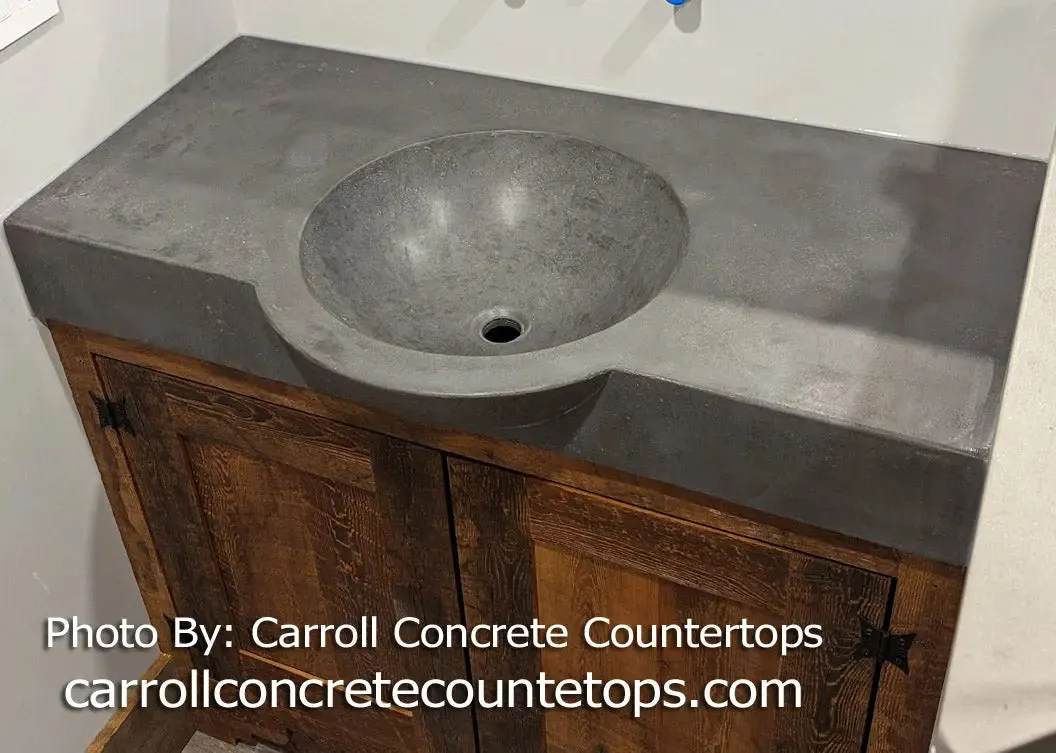 Concrete Countertop Round Cantilever Front Sink Form SDP-4C