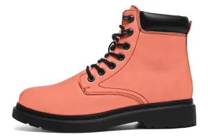 Coral Blush Classic Boots - High Quality Micro-Suede Weatherproof Vegan Shoes with Stitched on Soles