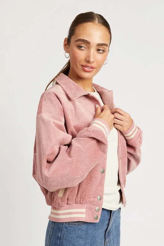 Corduroy Collared Bomber Jacket