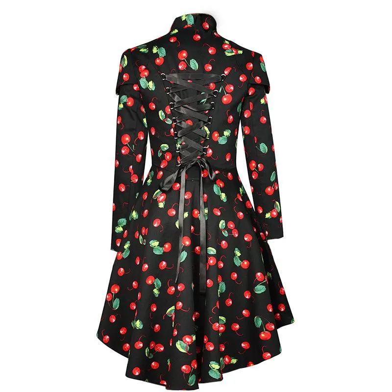 Corset-Backed Cherries Jacket in Black