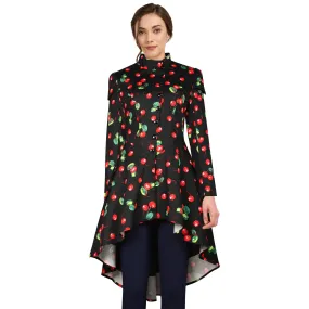 Corset-Backed Cherries Jacket in Black