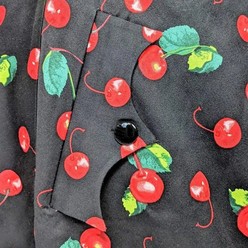 Corset-Backed Cherries Jacket in Black