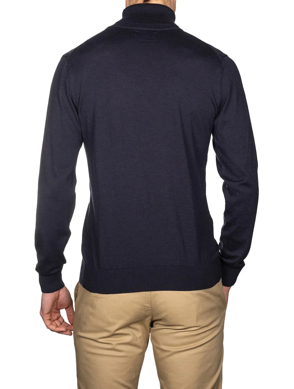 Cotton Cashmere Rollneck Evening Blue