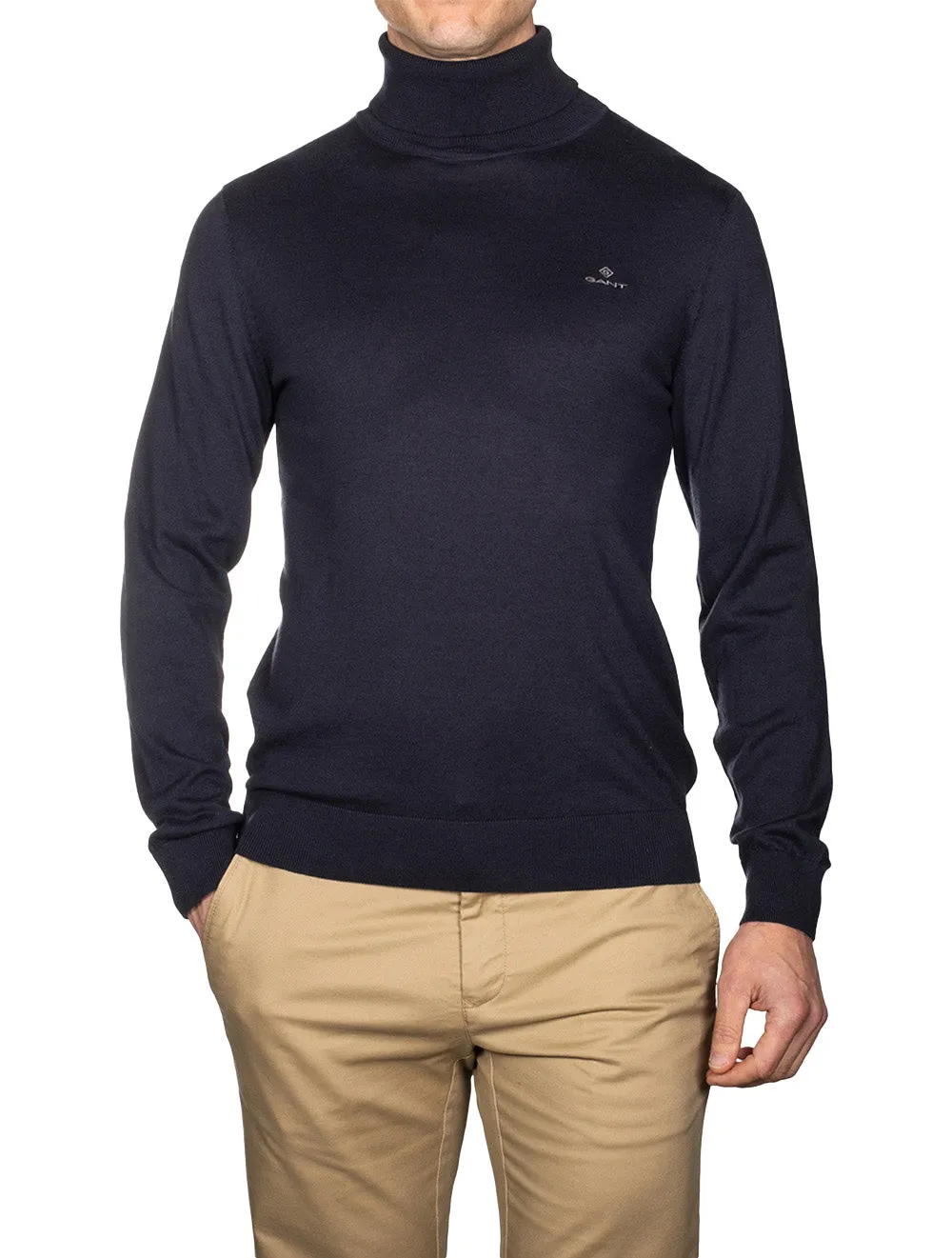 Cotton Cashmere Rollneck Evening Blue