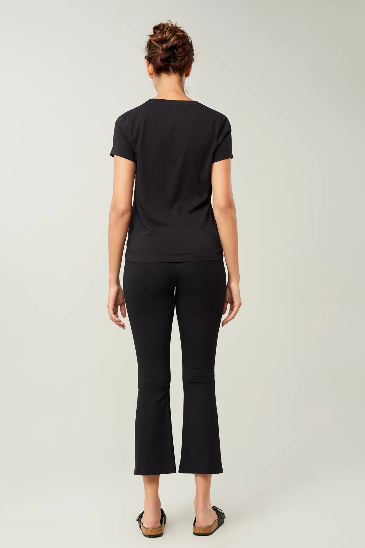 Cropped Flared Pants Black