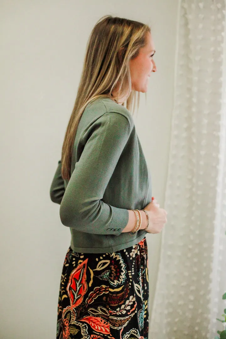 Cropped Open Cardigan