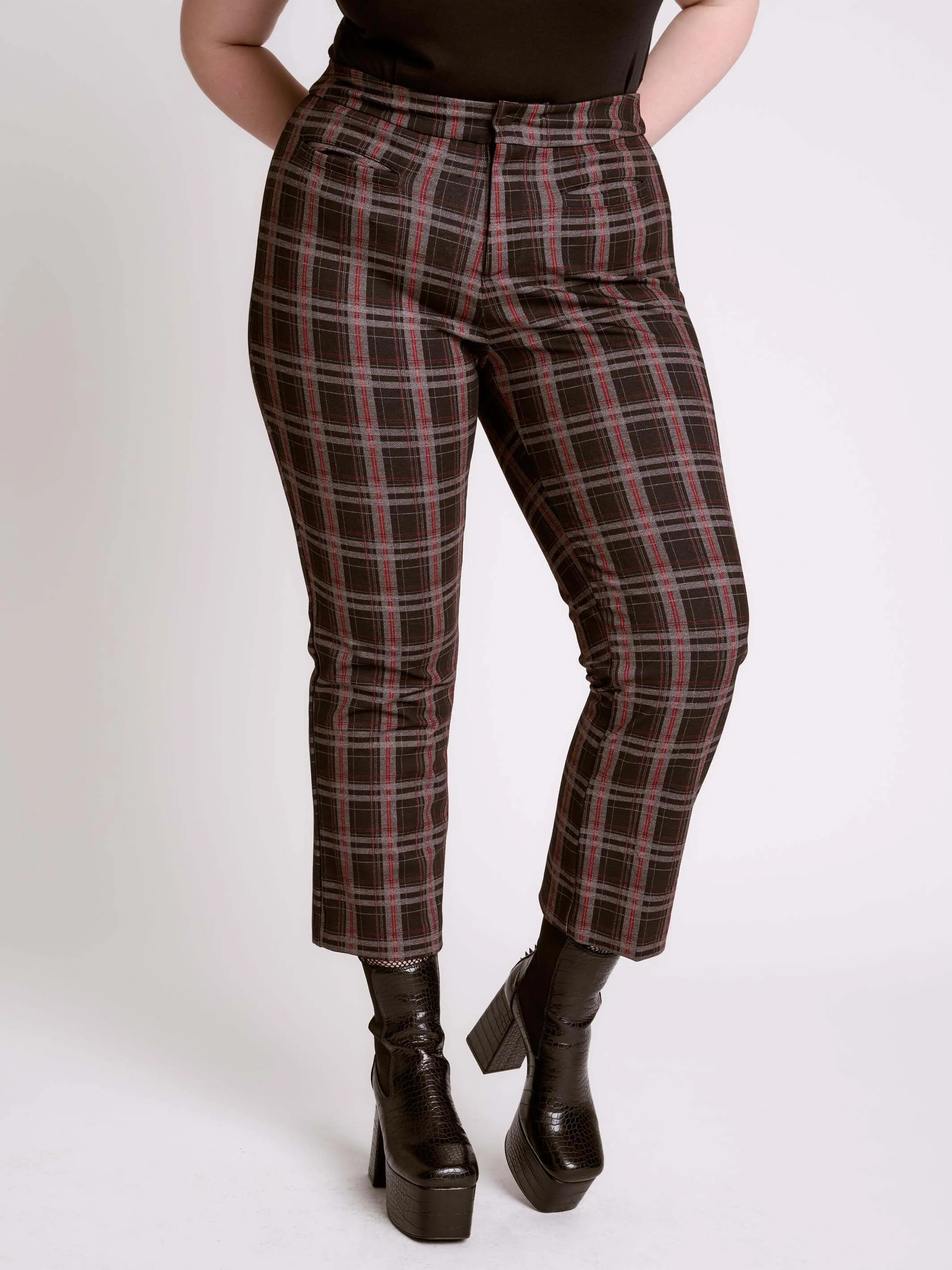 Cropped Vintage Plaid Pants