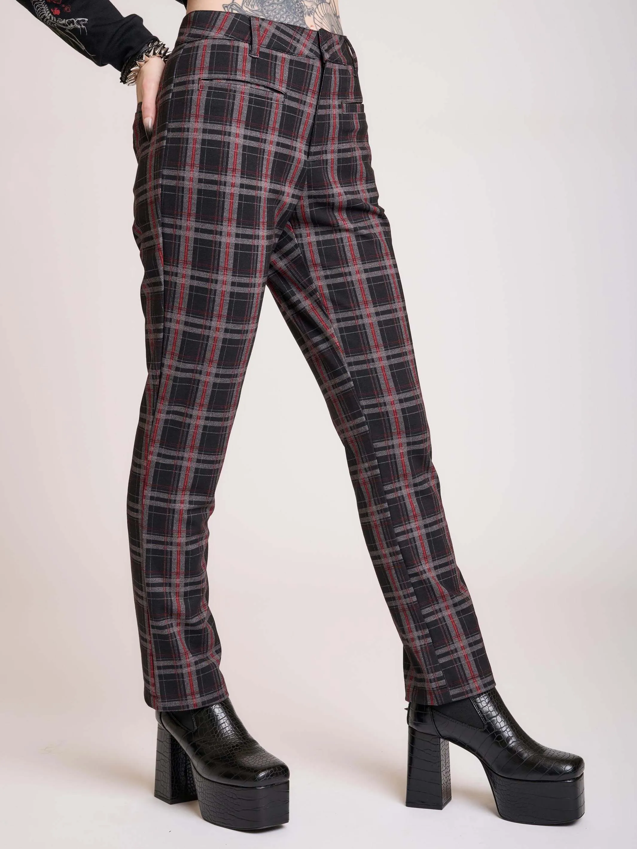 Cropped Vintage Plaid Pants