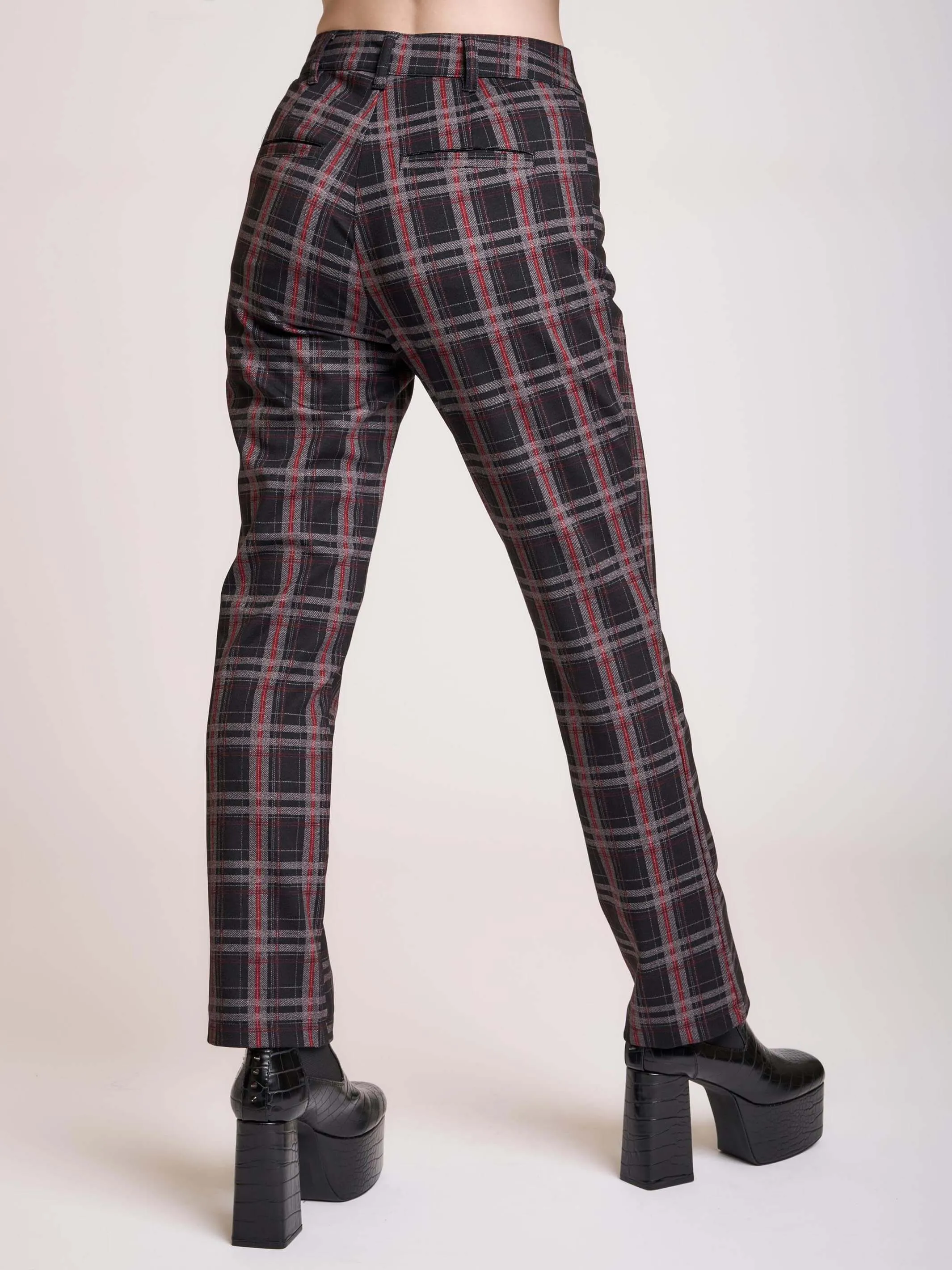 Cropped Vintage Plaid Pants