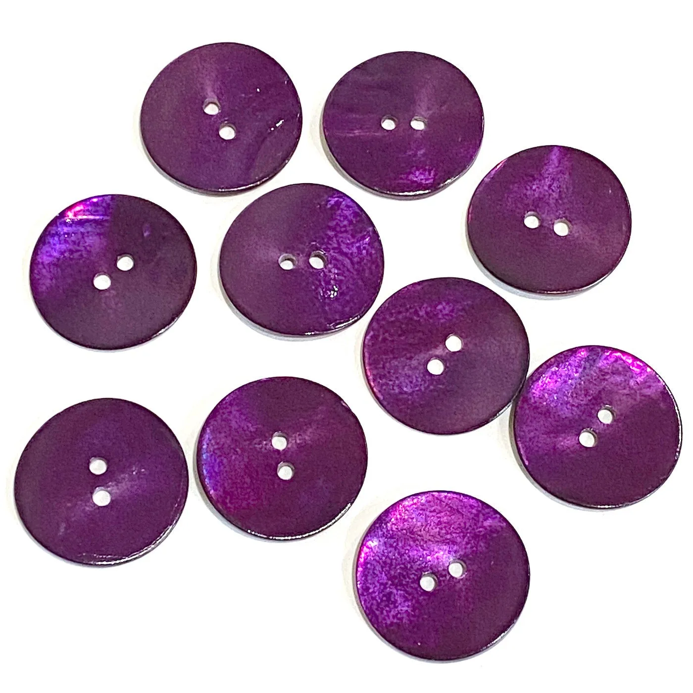 Dark Purple 7/8" Pearl Shell 2-hole Button, $2.10 each   #360481 D