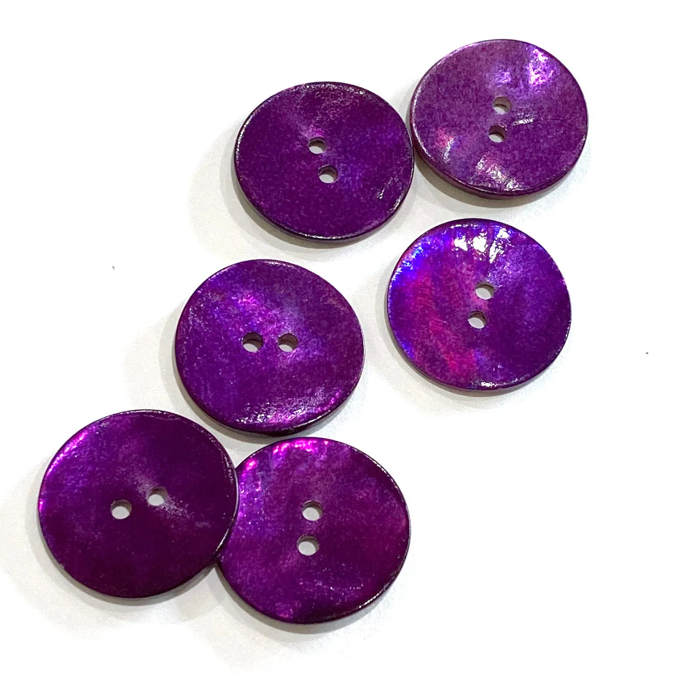 Dark Purple 7/8" Pearl Shell 2-hole Button, $2.10 each   #360481 D