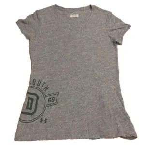 Dartmouth Big Green Under Armour HeatGear WOMENS Gray SS V-Neck T-Shirt (M)