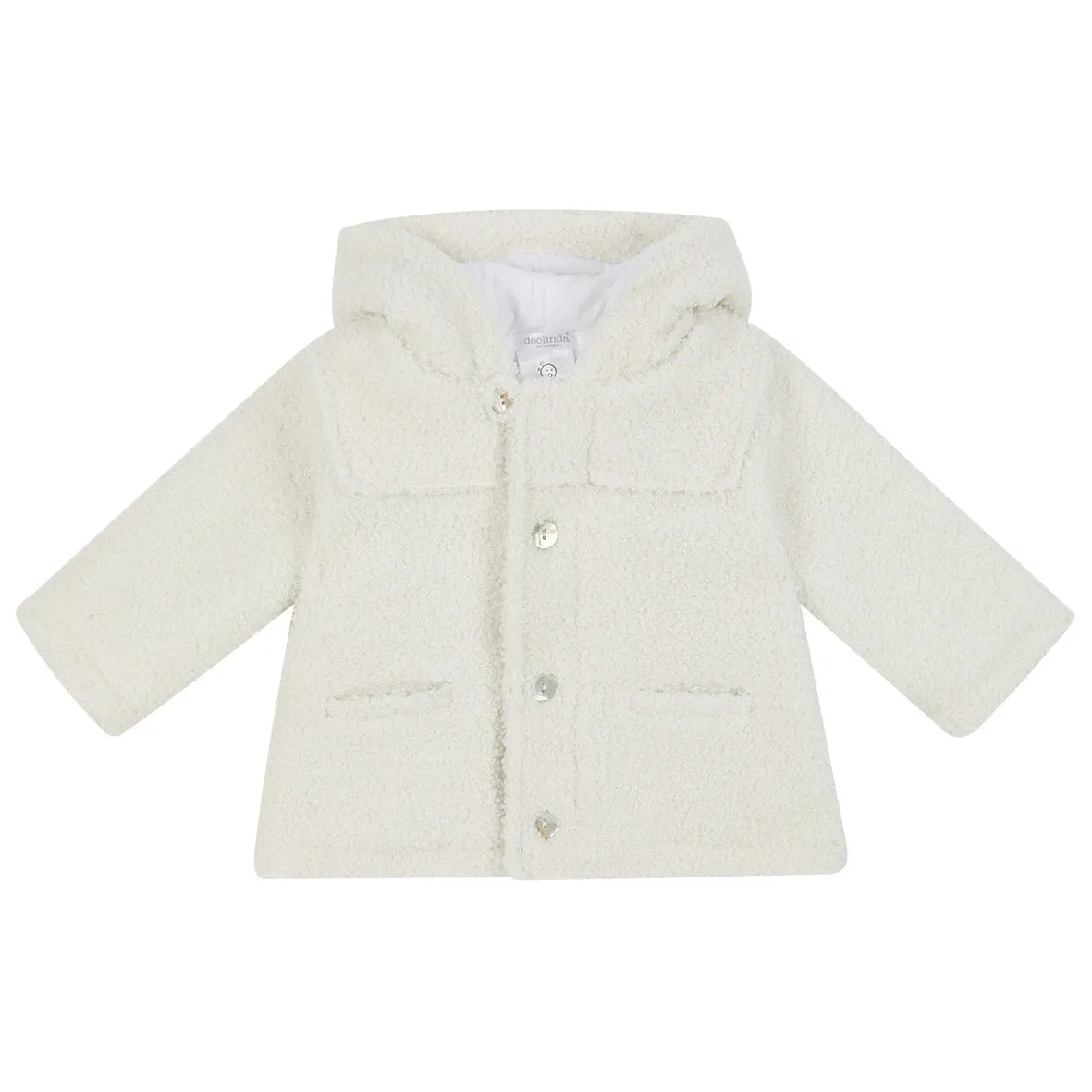 Deolinda - Cream coat, teddy bear fabric