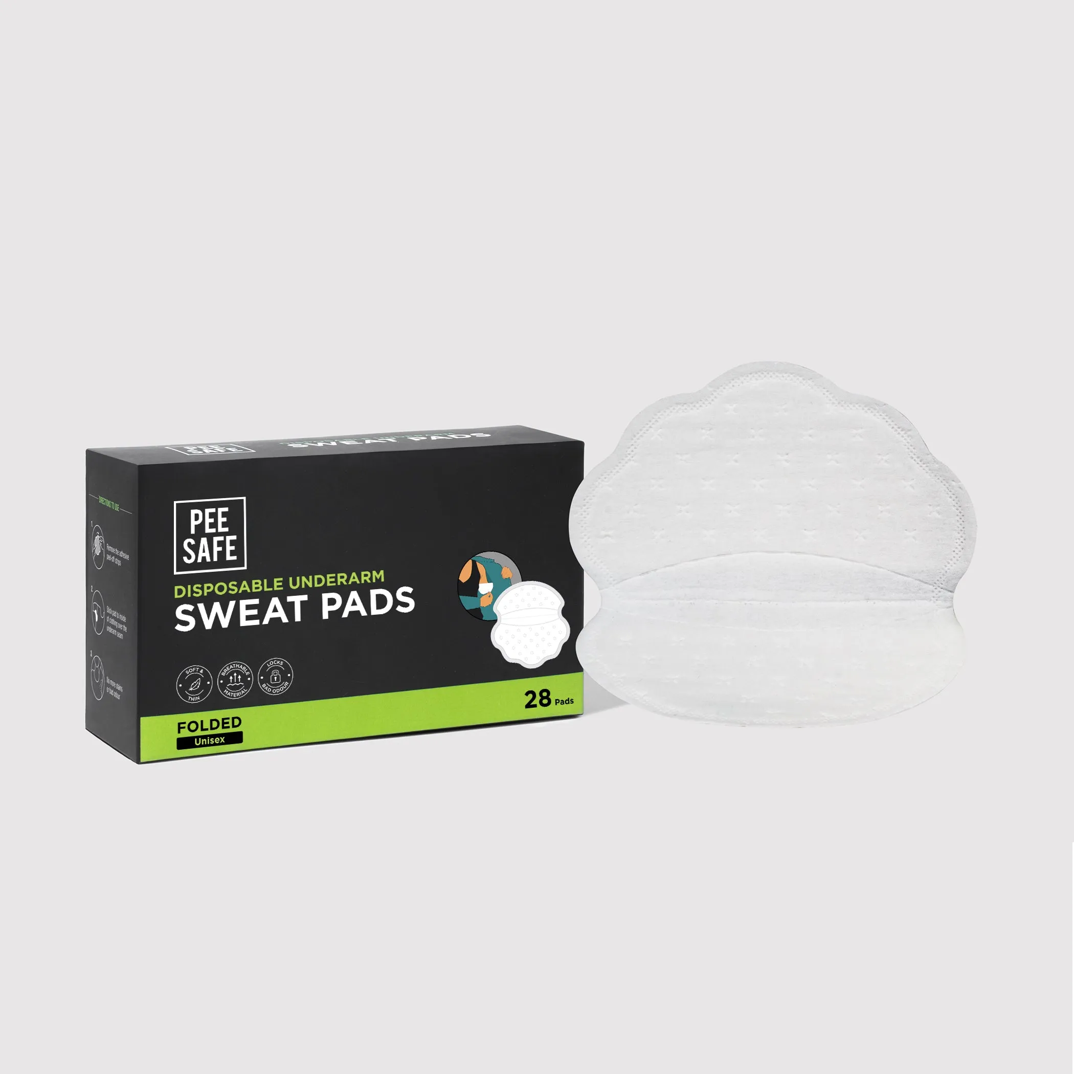 Disposable Underarm Sweat Pads (Folded) - 28 Pads - BYOC