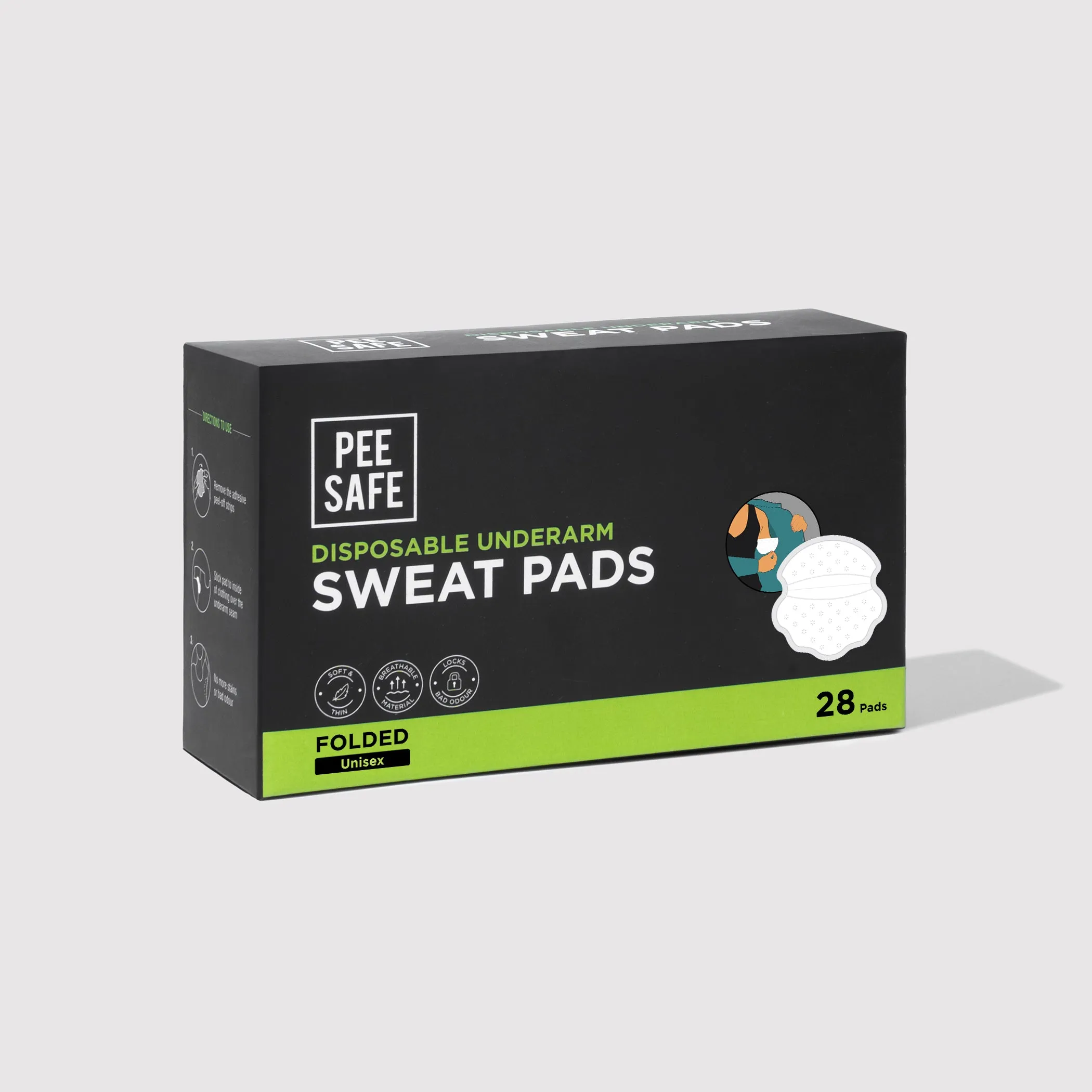 Disposable Underarm Sweat Pads (Folded) - 28 Pads - BYOC