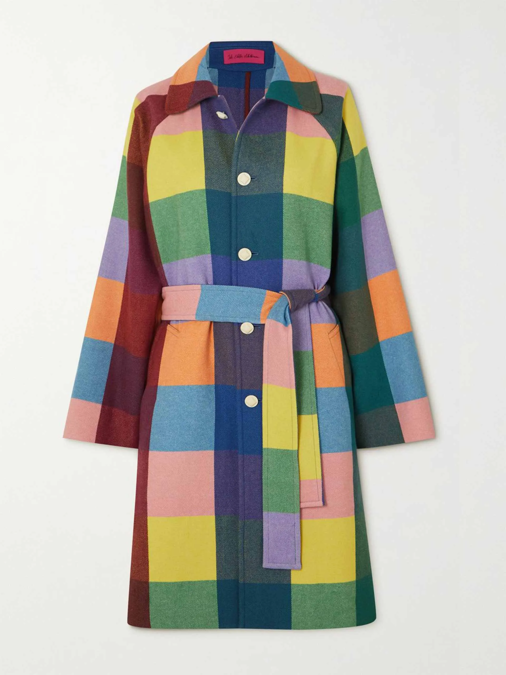 Doheny checked wool and cashmere-blend coat