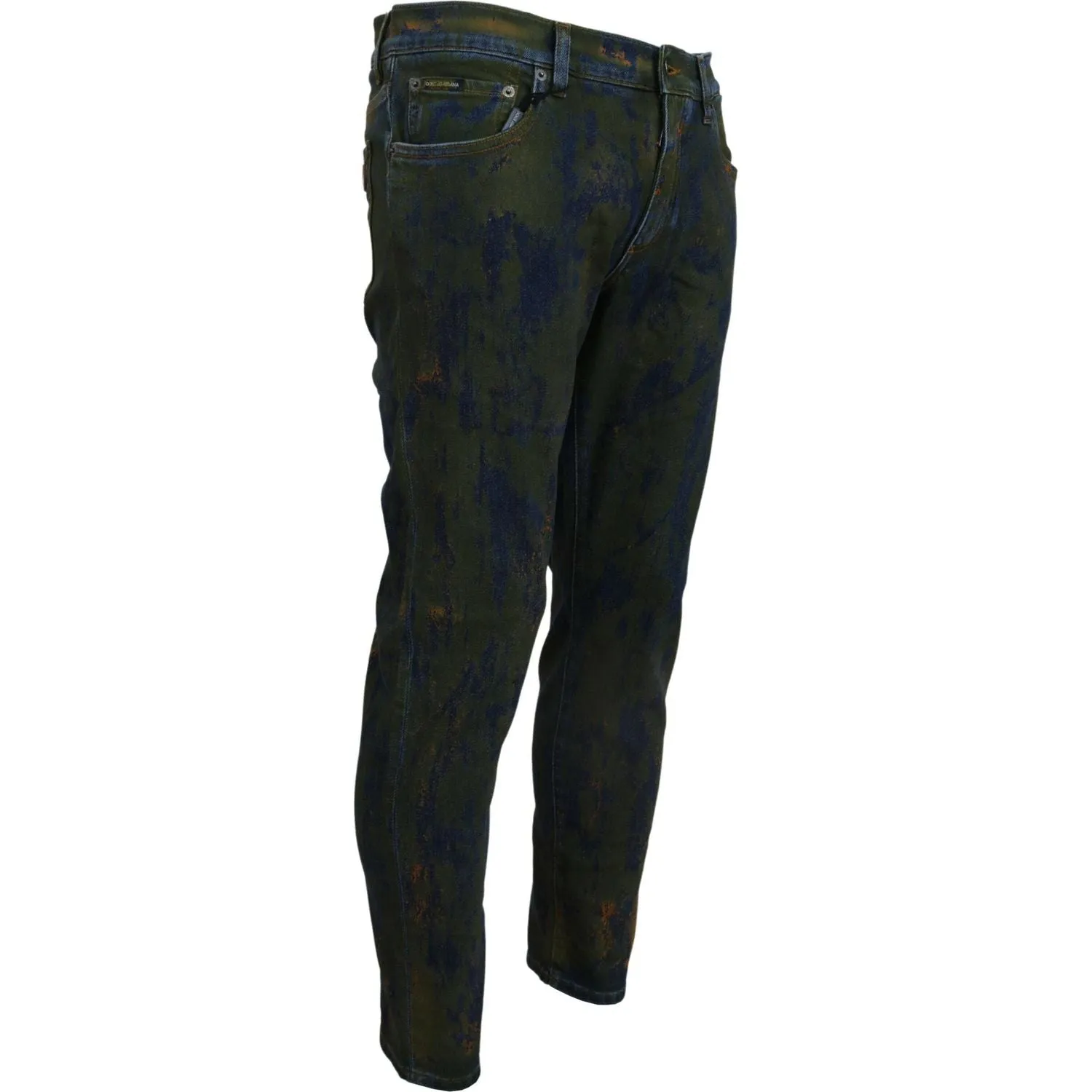 Dolce & Gabbana Chic Slim-Fit Denim Jeans in Green Wash