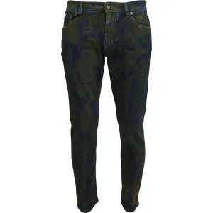 Dolce & Gabbana Chic Slim-Fit Denim Jeans in Green Wash