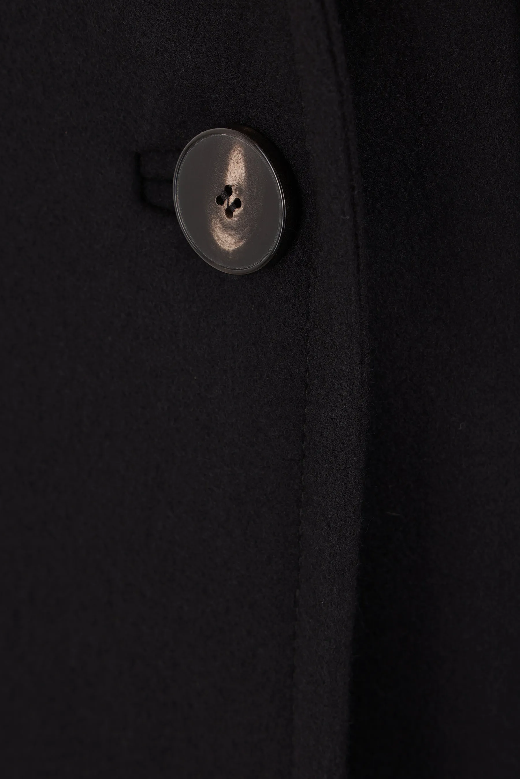 double-breasted wool blend coat