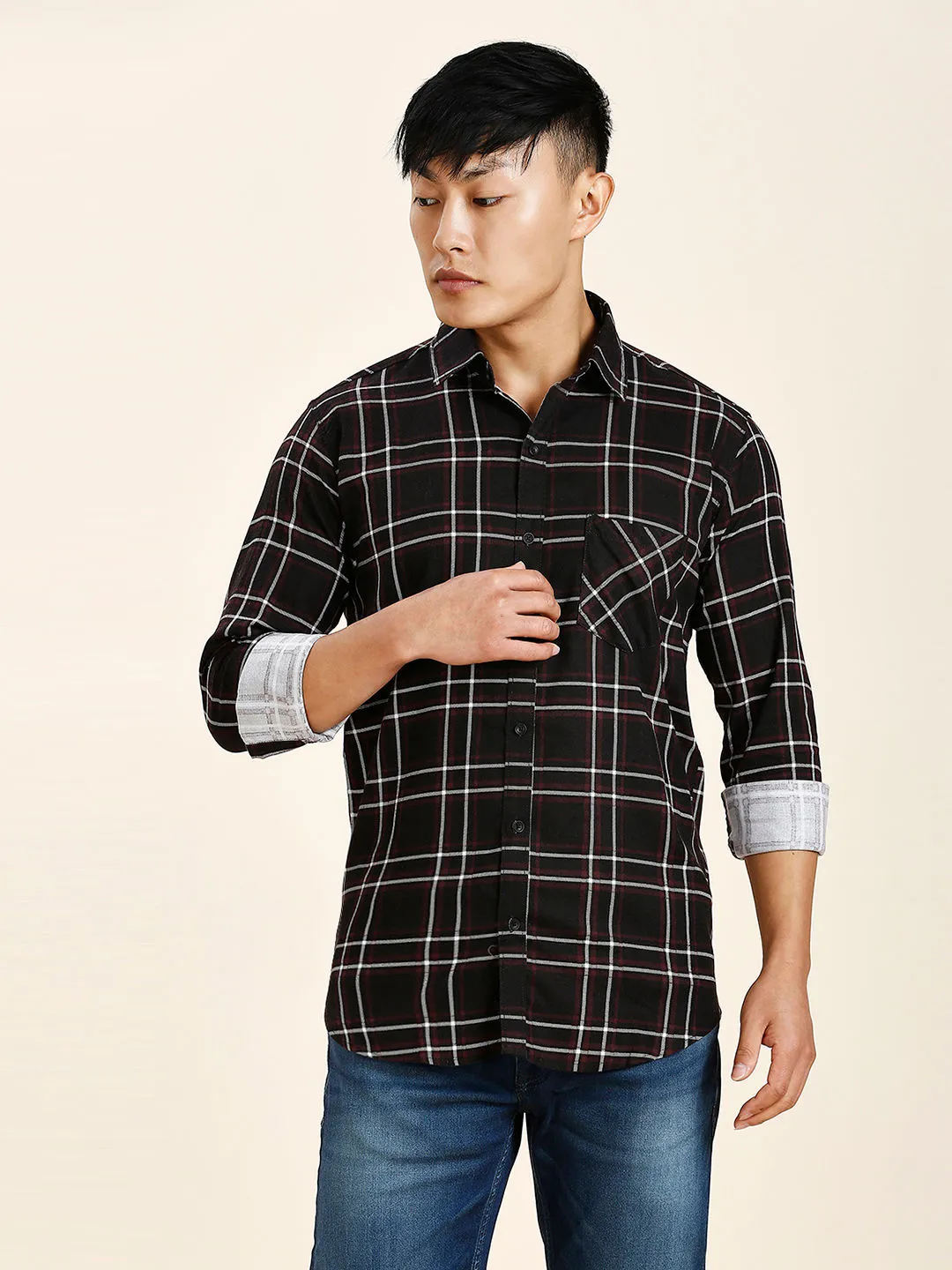 Drag Checked Men's Shirt