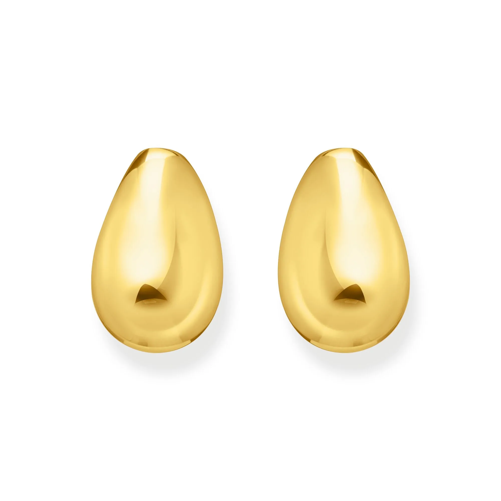 Ear studs in drop shape gold