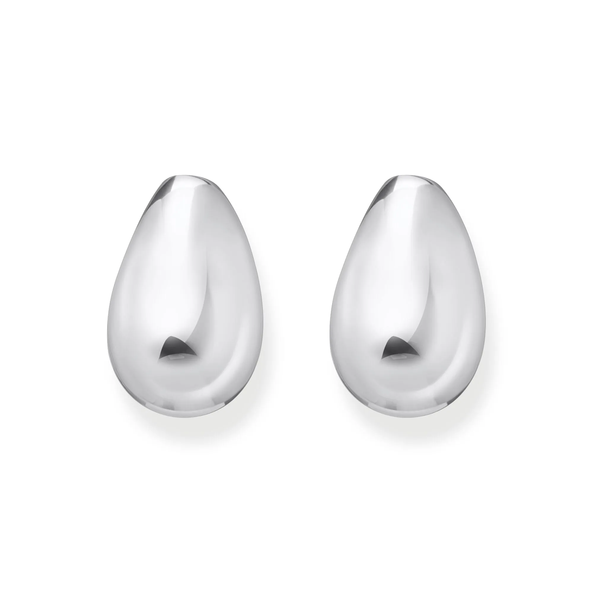 Ear studs in drop shape silver