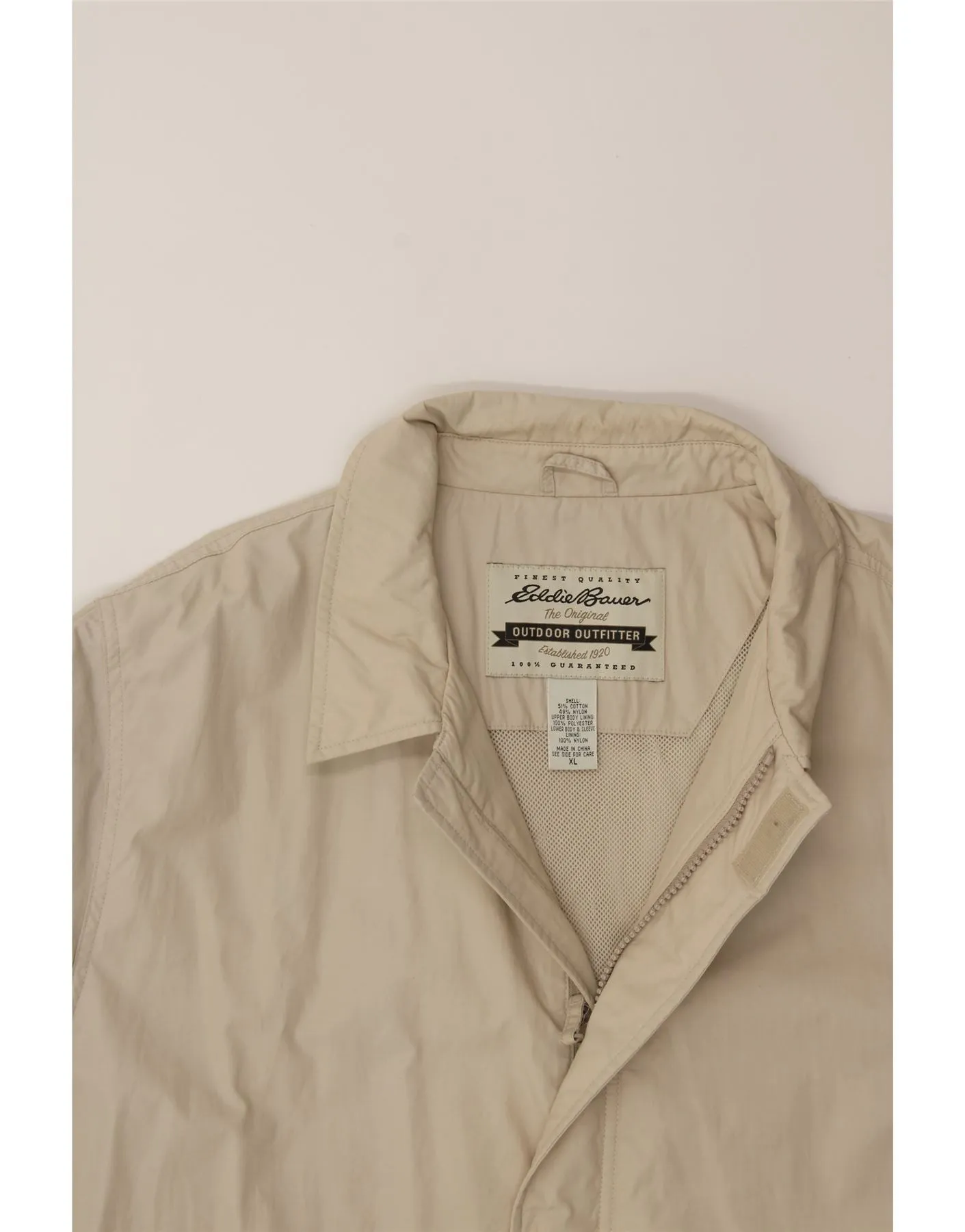 EDDIE BAUER Mens Overcoat UK 42 XL Beige Nylon