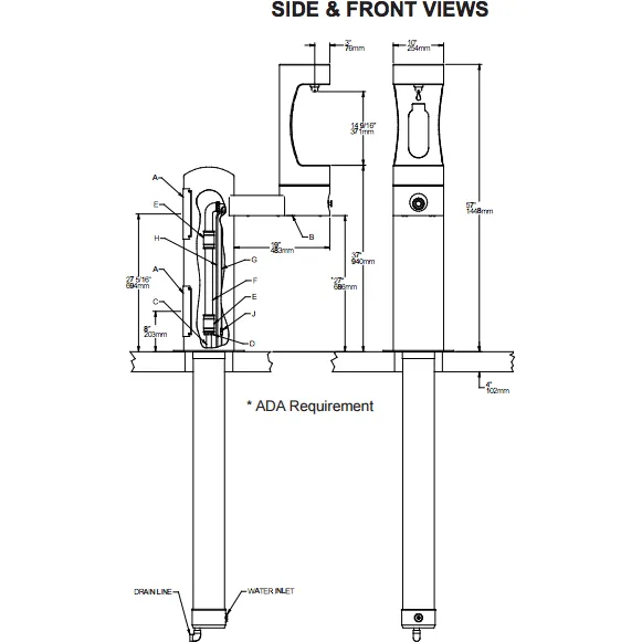 Elkay LK4410BFFRK | Freestanding Bottle Filler | Filterless, Non-refrigerated, Freeze-resistant