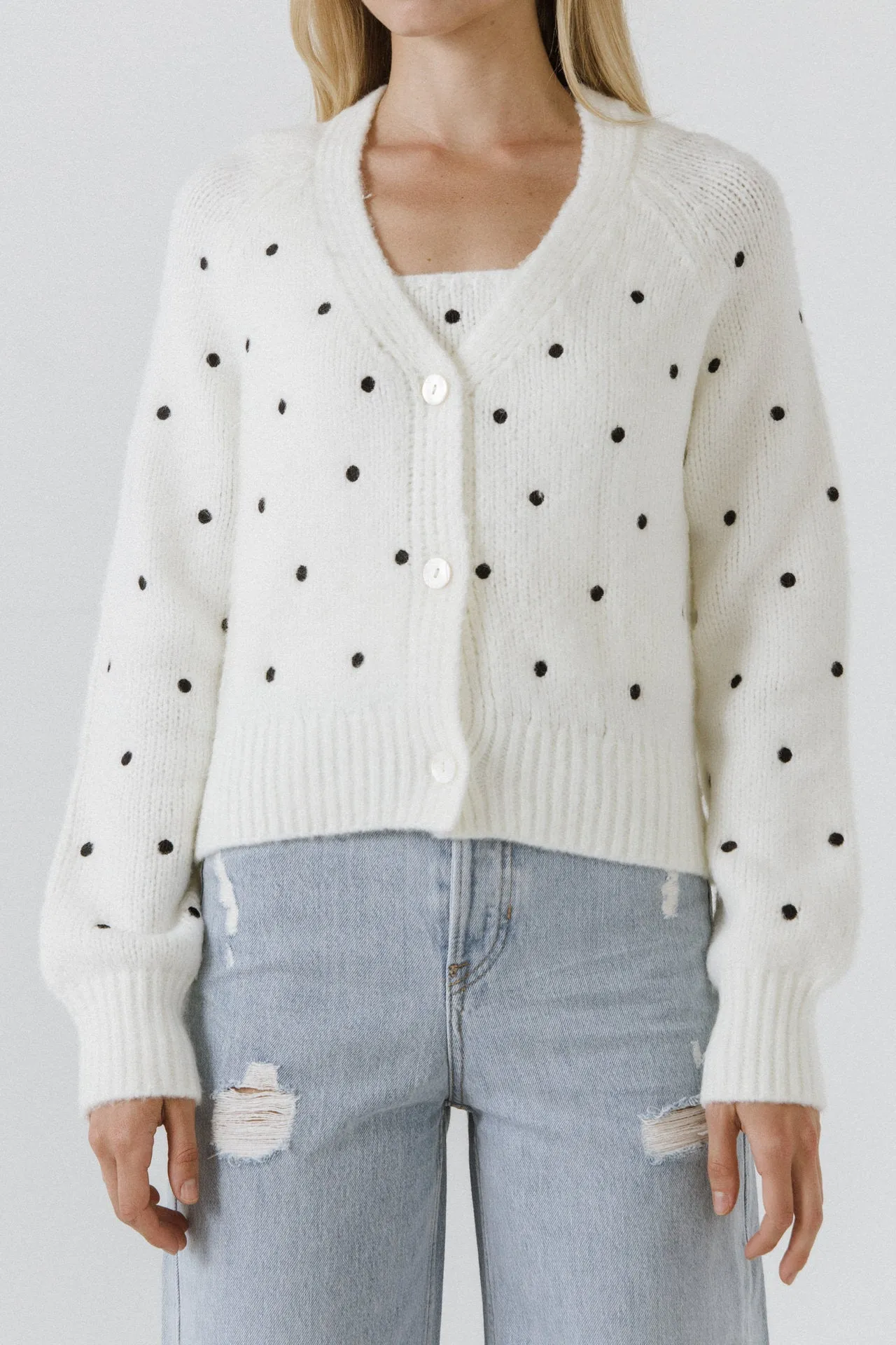 English Factory - Dot Embroidered Cardigan