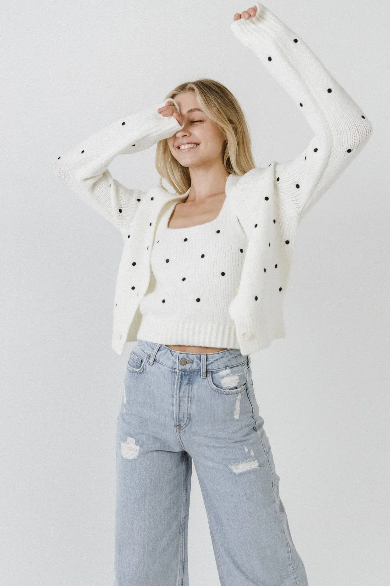 English Factory - Dot Embroidered Cardigan