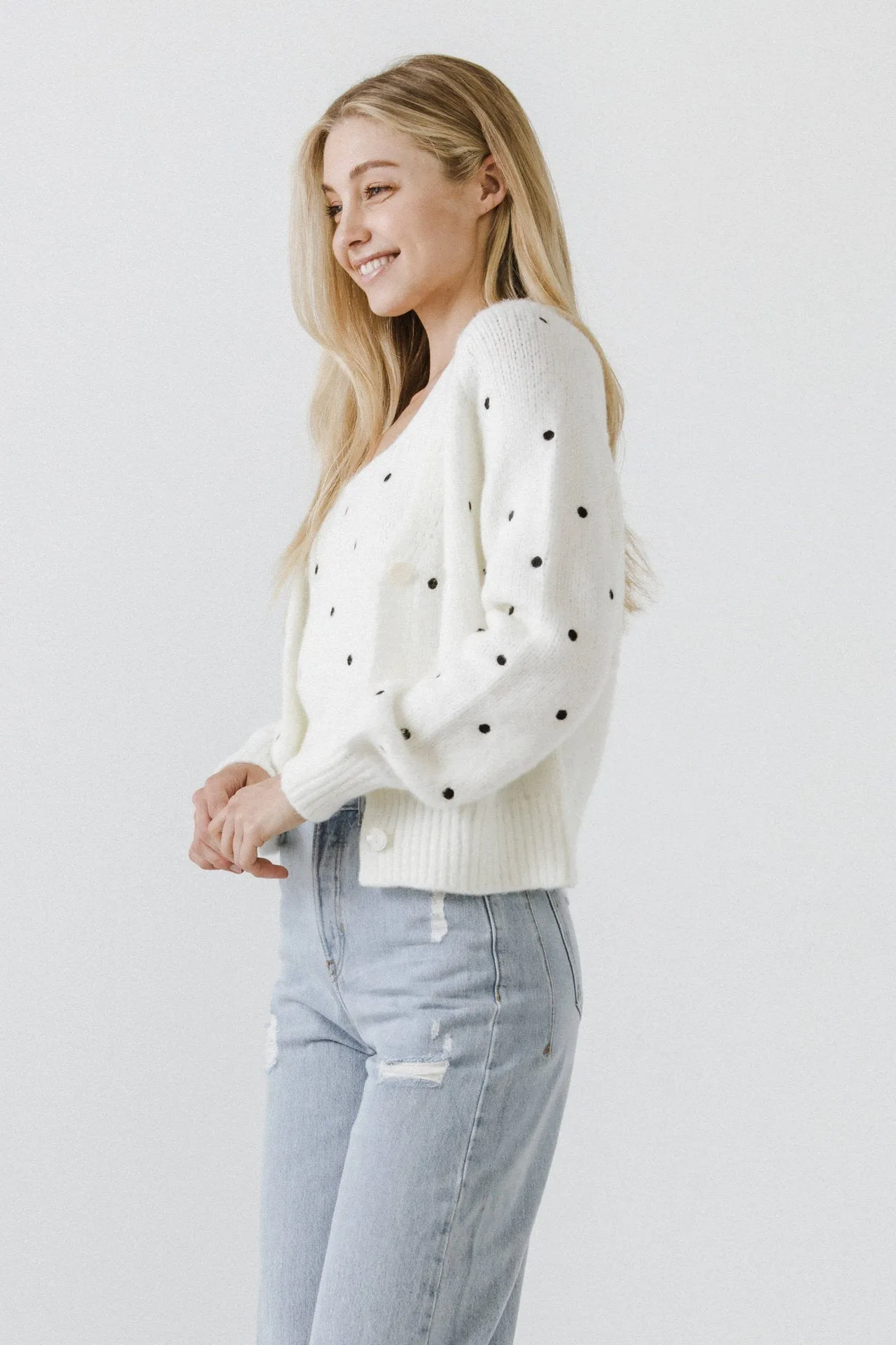 English Factory - Dot Embroidered Cardigan