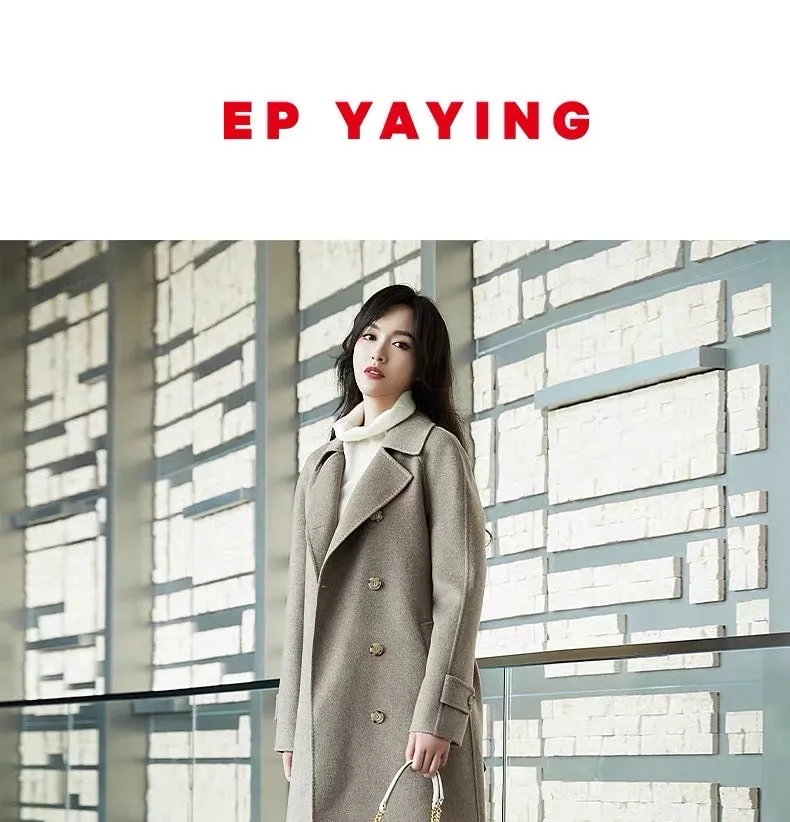 EP YAYING Pure Cashmere Wool Coat