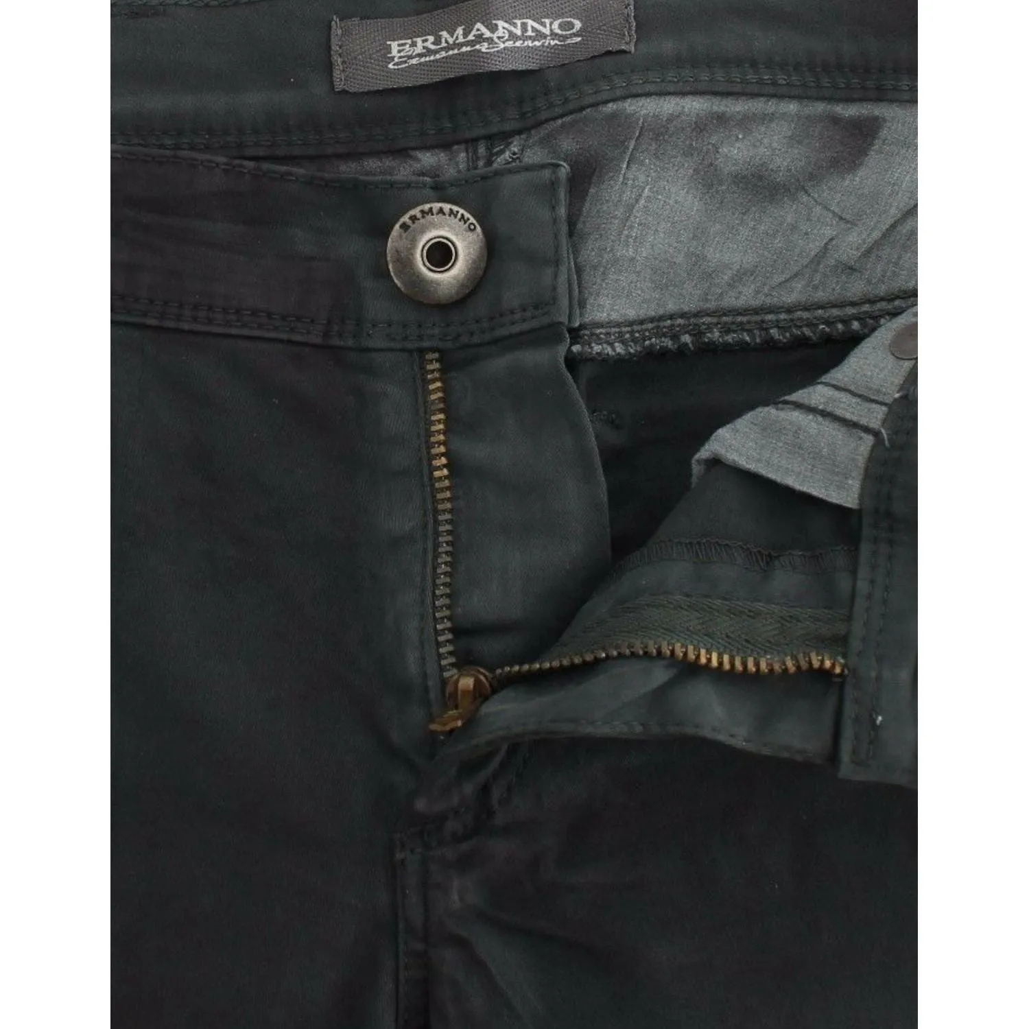 Ermanno Scervino Elegant Dark Green Slim Fit Jeans