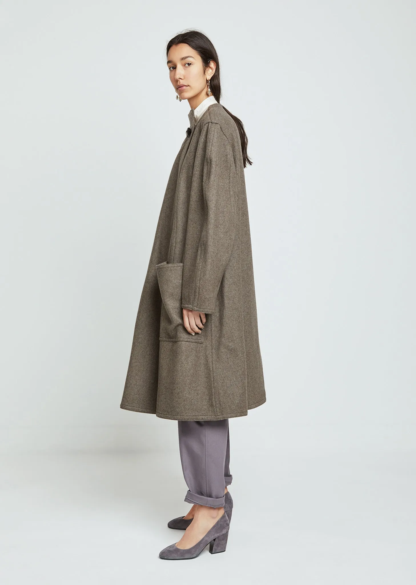 Felted Wool Wrapover Coat